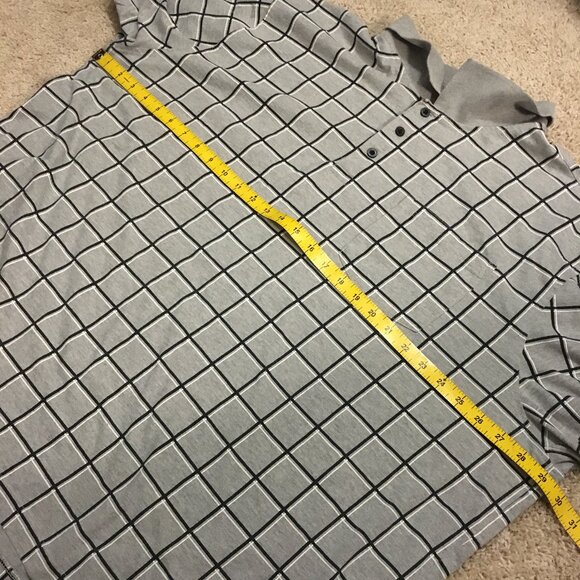 George Computer Geek Graph Paper Print Shirt - Grid Pattern Short Sleeve Polo - Picture 11 of 13